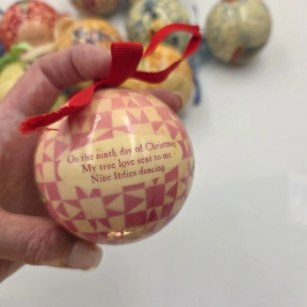 Jim Shore 12 Days Of Christmas Ornament Set 2006 Enesco 14 Ball‎ Ornaments Box